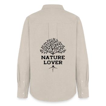 Arbre cadeau amoureux de la nature Randonnée nature - Chemise Oxford Femme - beige - Dos - AI Model Female 172 light (172cm)