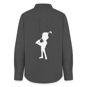 Golf-Design, Golfer Silhouette - Frauen Oxford Hemd - Anthrazit - Hinten - AI Model Female 172 light (172cm)