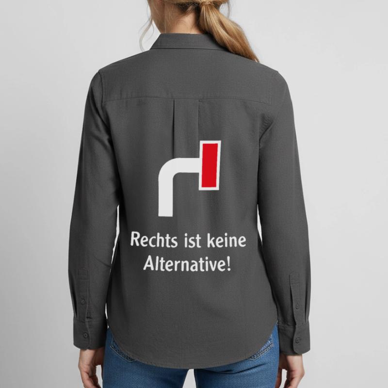 Il diritto non è un'alternativa! (contro la destra / V2) Camicia Oxford da donna