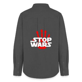 Stop Wars - Women's Oxford Shirt - anthracite - Back - AI Model Female 172 light (172cm)