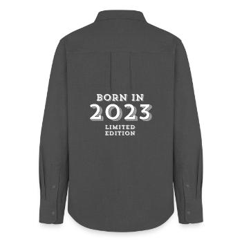 2023, year of birth, 1 year - Women's Oxford Shirt - anthracite - Back - AI Model Female 172 light (172cm)