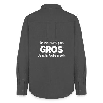 Je ne suis pas Gros — Visible et Fier - Chemise Oxford Femme - charbon - Dos - AI Model Female 172 light (172cm)