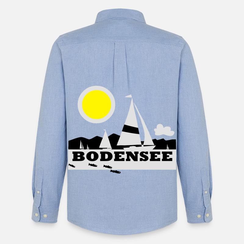 Bodensee Segeltraum - Männer Oxford Hemd von Stanley/Stella - Carolina Blue