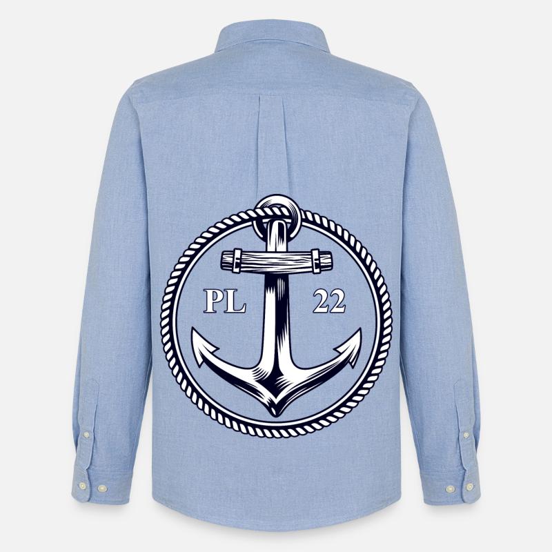 PL22 Marineanker - Männer Oxford Hemd von Stanley/Stella - Carolina Blue