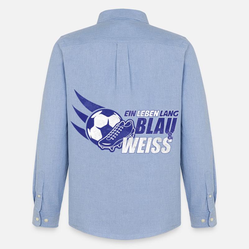 Blau & Weiss ein Leben Lang Geschenkidee - Männer Oxford Hemd von Stanley/Stella - Carolina Blue