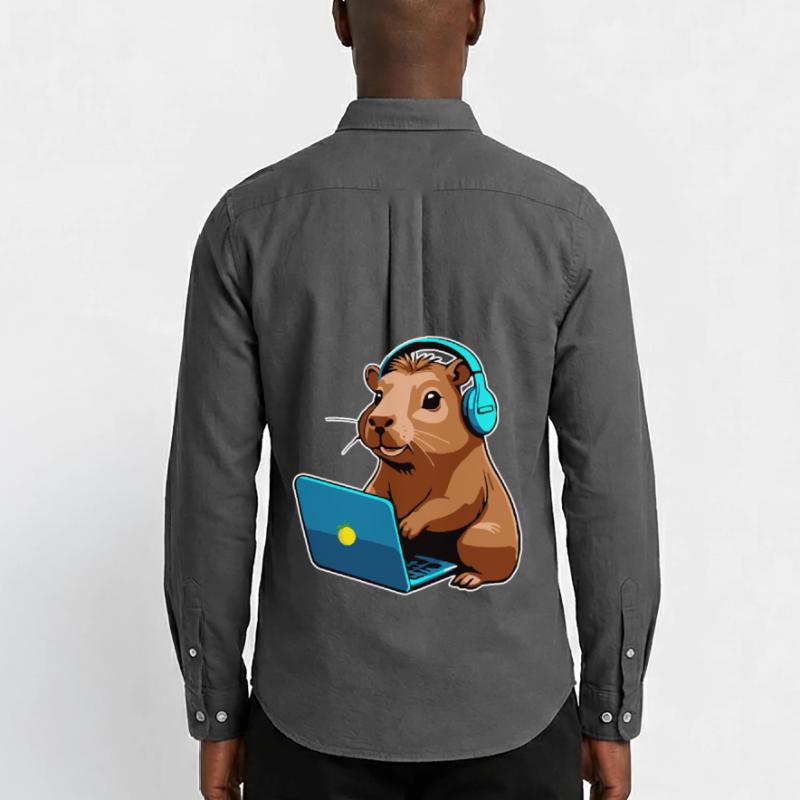 Capybara Programmierer Coder Computer Männer Oxford Hemd von Stanley/Stella