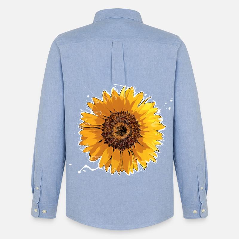 Sonnenblume - Männer Oxford Hemd von Stanley/Stella - Carolina Blue