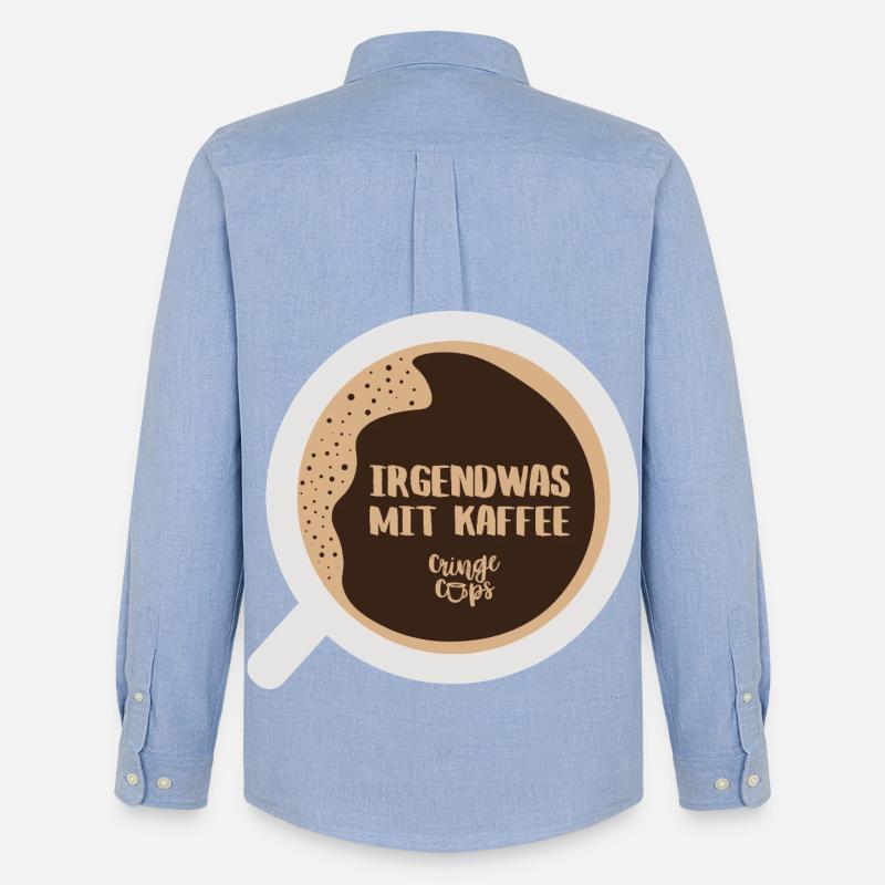 Irgendwas mit Kaffee - Männer Oxford Hemd von Stanley/Stella - Carolina Blue