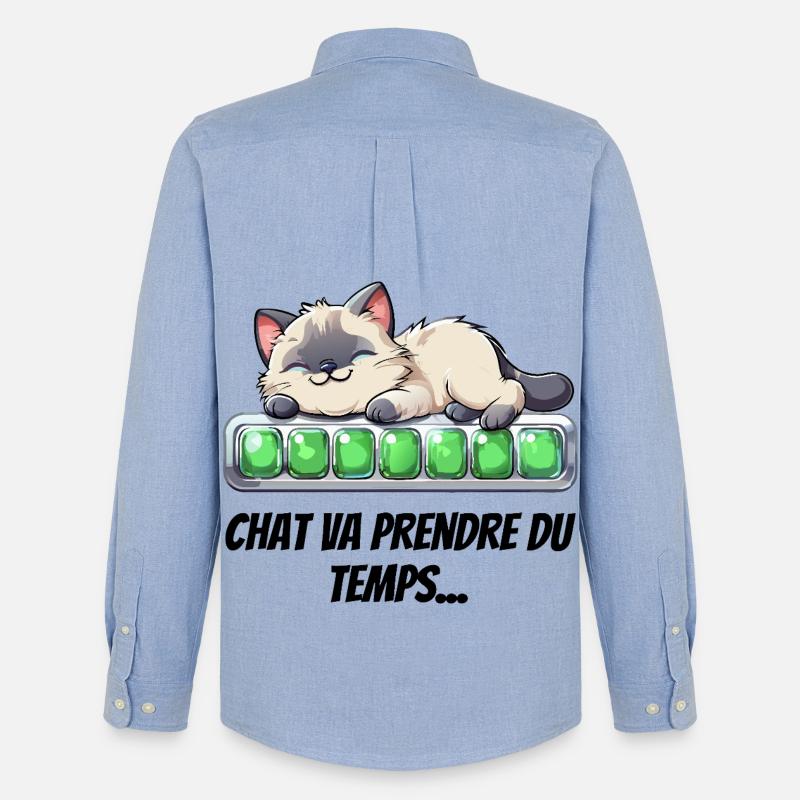 Katze wird Zeit brauchen - süßes Kätzchen - Männer Oxford Hemd von Stanley/Stella - Carolina Blue