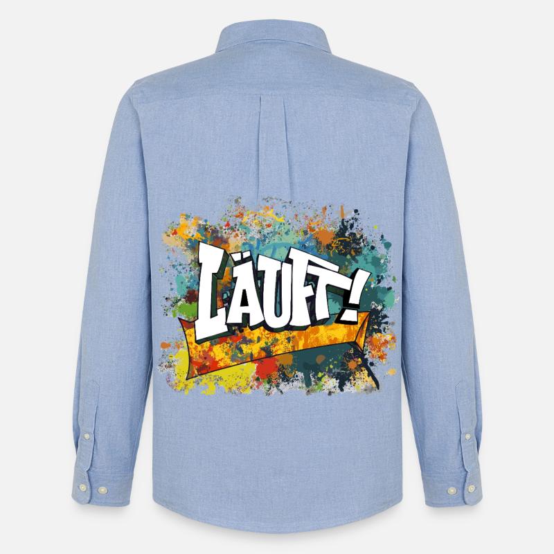 Graffiti Kunst Spaß Design läuft - Männer Oxford Hemd von Stanley/Stella - Carolina Blue