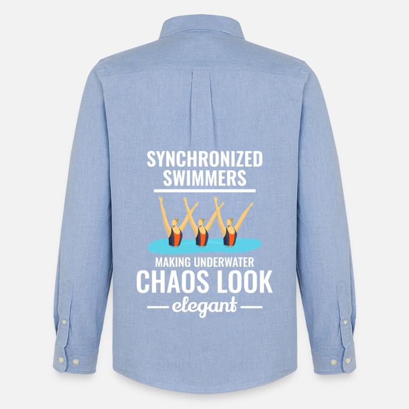 Synchronschwimmer: Unterwasserchaos - Männer Oxford Hemd von Stanley/Stella - Carolina Blue