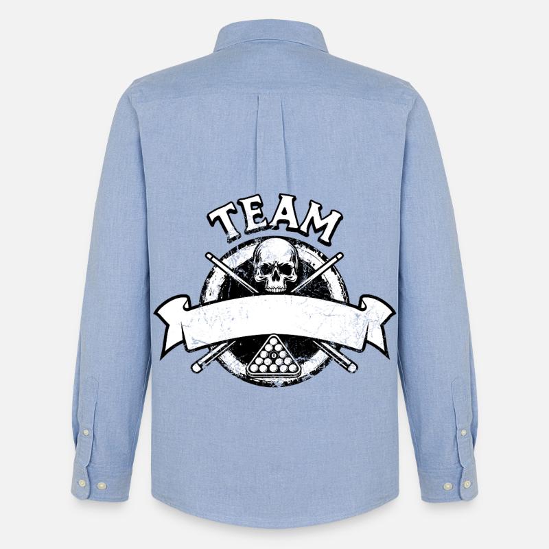 Eight Ball, Billardkugel, Billard Team Geschenk - Männer Oxford Hemd von Stanley/Stella - Carolina Blue
