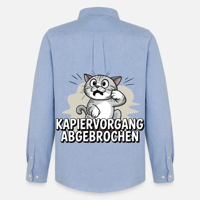 Kapiervorgang abgebrochen – Katze verwirrt - Männer Oxford Hemd von Stanley/Stella - Carolina Blue