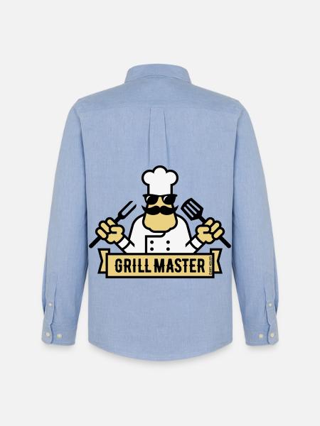 Grill Master (Grilling / Barbecue / BBQ / 3C) - Men's Oxford Shirt by Stanley/Stella - carolina blue
