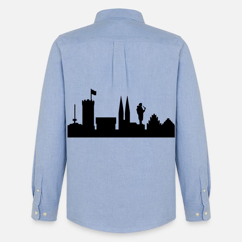 Bielefeld Skyline - Männer Oxford Hemd von Stanley/Stella - Carolina Blue
