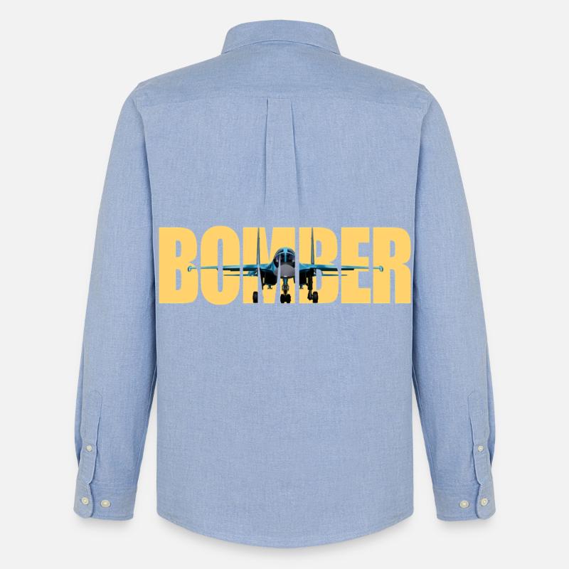 Bomber Su-34 - Männer Oxford Hemd von Stanley/Stella - Carolina Blue