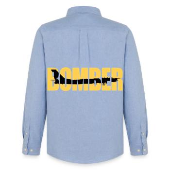 Bomber Tu-95 - Männer Oxford Hemd von Stanley/Stella - Carolina Blue - Hinten - AI Model Male 185 dark (185cm)