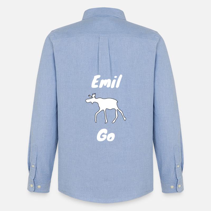 Emil der Elch withe - Männer Oxford Hemd von Stanley/Stella - Carolina Blue