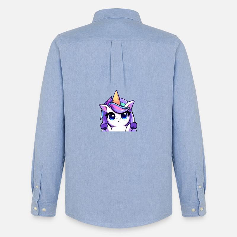 Lya Einhorn Schulterzuckend - Männer Oxford Hemd von Stanley/Stella - Carolina Blue