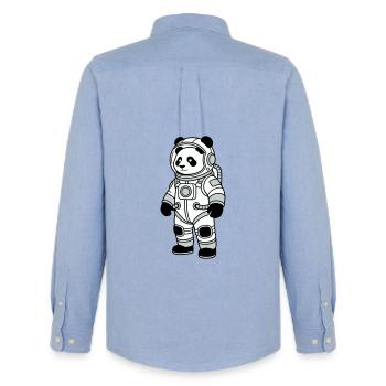 Combinaison spatiale panda bear - Chemise Oxford homme Stanley/Stella - carolina blue - Dos - AI Model Male 185 dark (185cm)