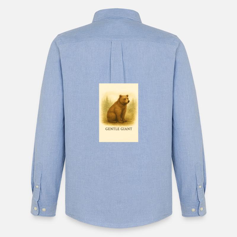 Weicher Riesenbär - Männer Oxford Hemd von Stanley/Stella - Carolina Blue