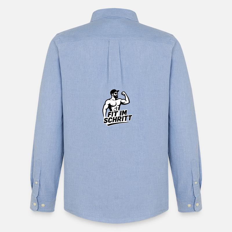 Fueled by Protein and Rage  - Männer Oxford Hemd von Stanley/Stella - Carolina Blue