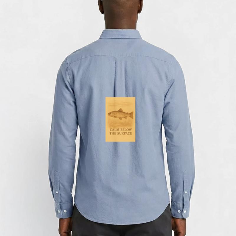 Empreinte de truite calme sous la surface Chemise Oxford homme Stanley/Stella