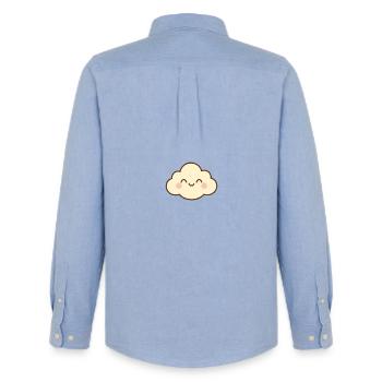 Cloud Sweet Smile - Männer Oxford Hemd von Stanley/Stella - Carolina Blue - Hinten - AI Model Male 185 dark (185cm)