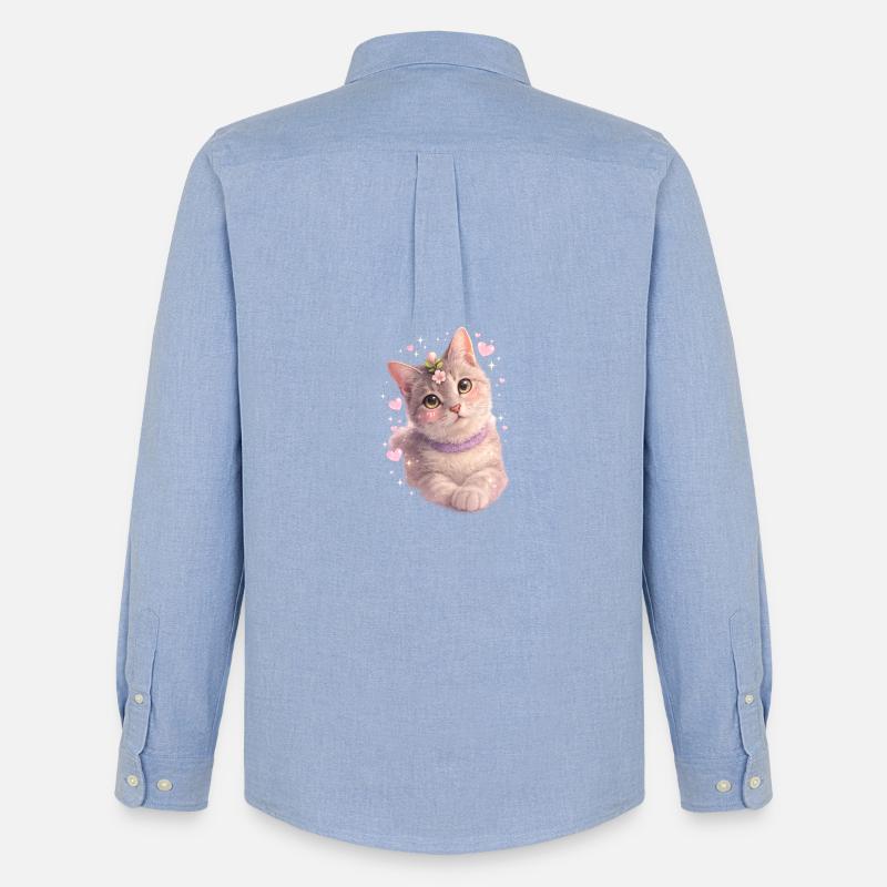 Blütiges Kätzchen - Männer Oxford Hemd von Stanley/Stella - Carolina Blue