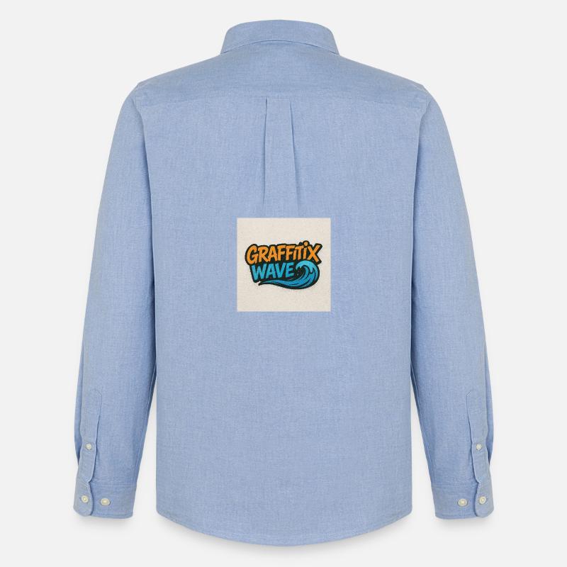 Graffitix Wave Graffiti Logo - Chemise Oxford homme Stanley/Stella - carolina blue