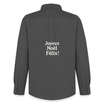 Merry Christmas Felix movie - Men's Oxford Shirt by Stanley/Stella - anthracite - Back - AI Model Male 185 dark (185cm)