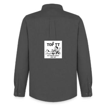 Tournament Aid, Riding Tournament, Horse, - Men's Oxford Shirt by Stanley/Stella - anthracite - Back - AI Model Male 185 dark (185cm)