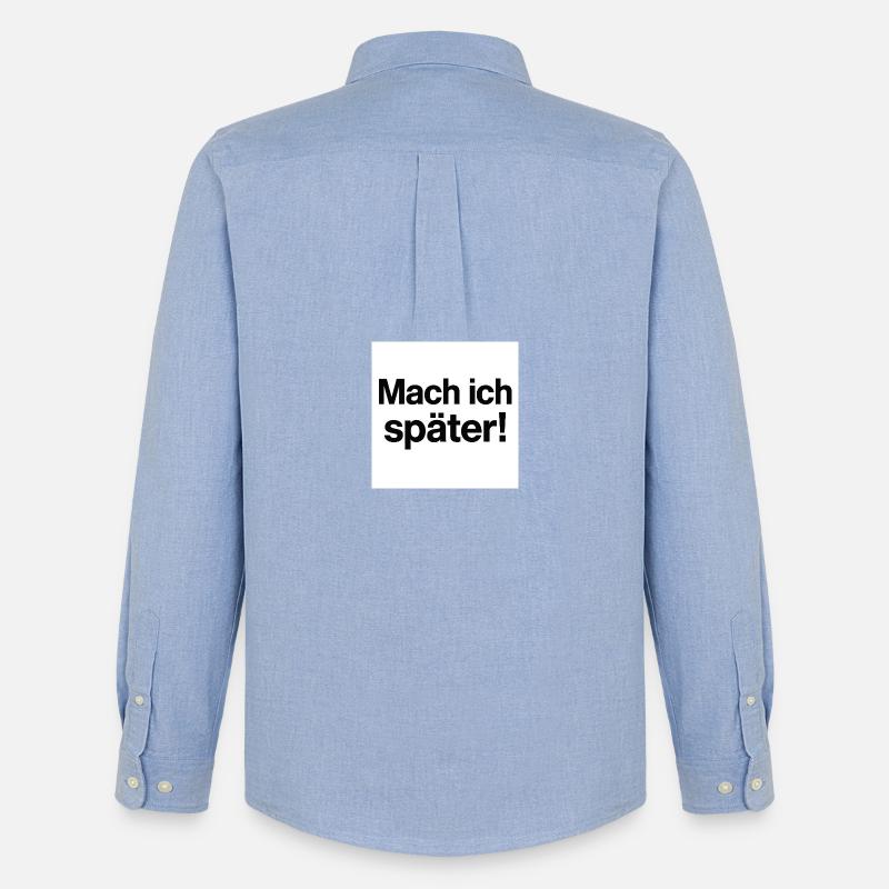 Mach ich später Statement - Männer Oxford Hemd von Stanley/Stella - Carolina Blue