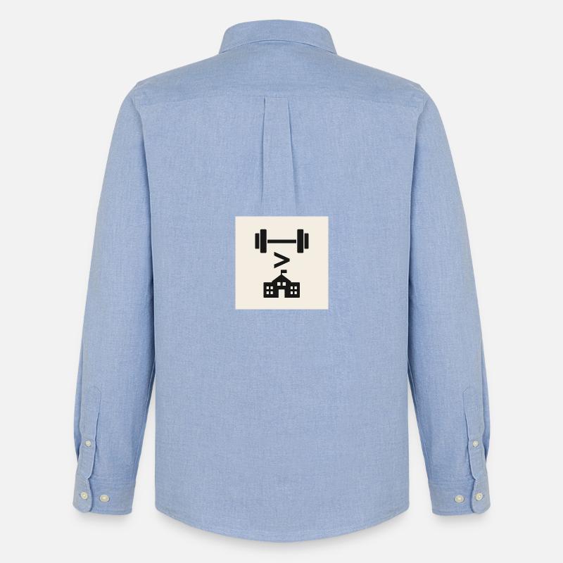 STÄRKE ÜBER SCHULEMBLEM - Männer Oxford Hemd von Stanley/Stella - Carolina Blue