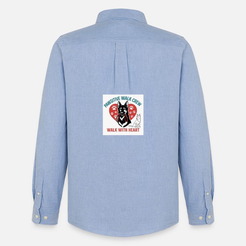 Pawsitive Walk Crew Herzpfoten - Männer Oxford Hemd von Stanley/Stella - Carolina Blue