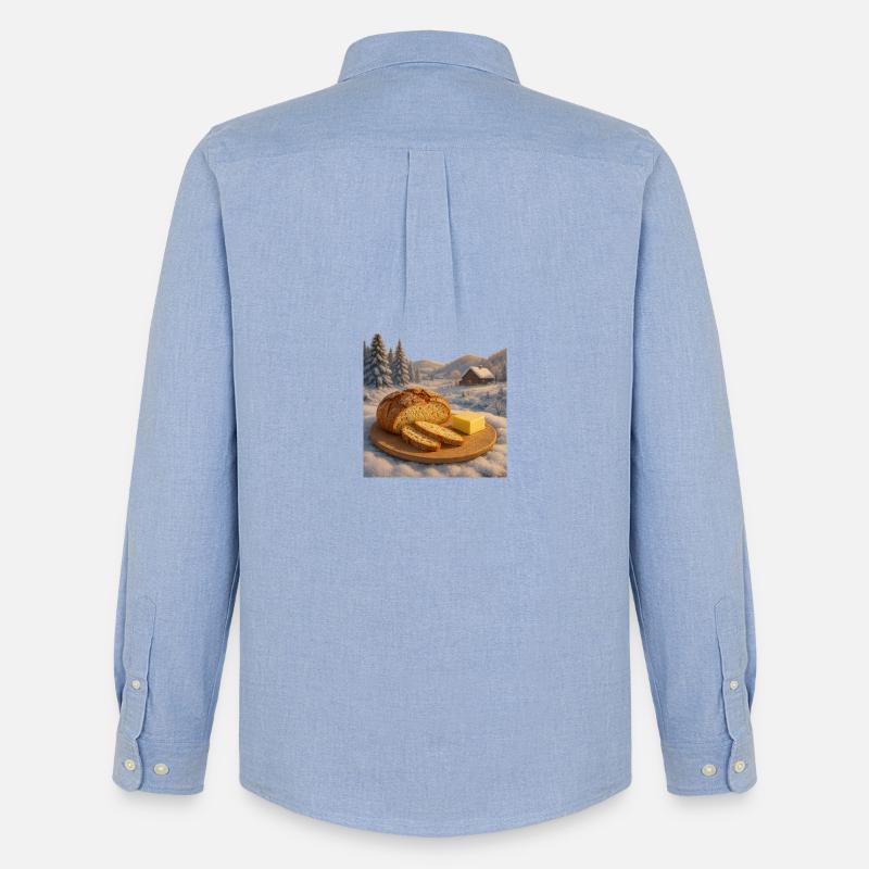 Rustikale Brotzeit - Männer Oxford Hemd von Stanley/Stella - Carolina Blue