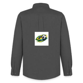 Brazilian football whirlwind - Men's Oxford Shirt by Stanley/Stella - anthracite - Back - AI Model Male 185 dark (185cm)