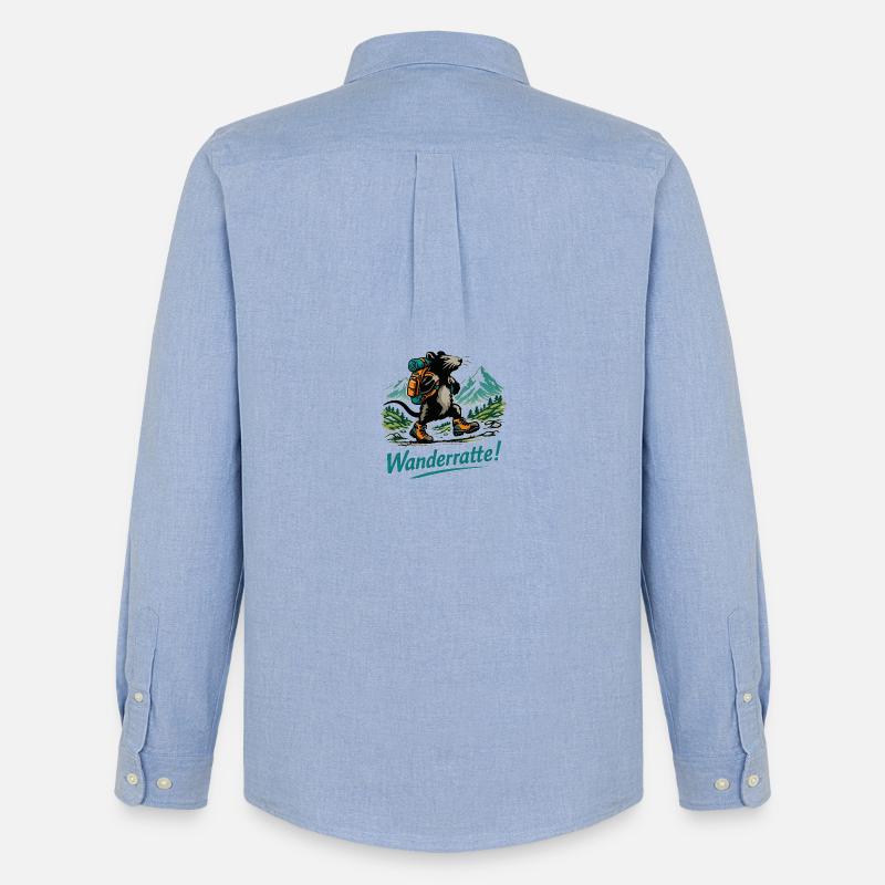 Wanderratte Wanderabenteuer - Männer Oxford Hemd von Stanley/Stella - Carolina Blue