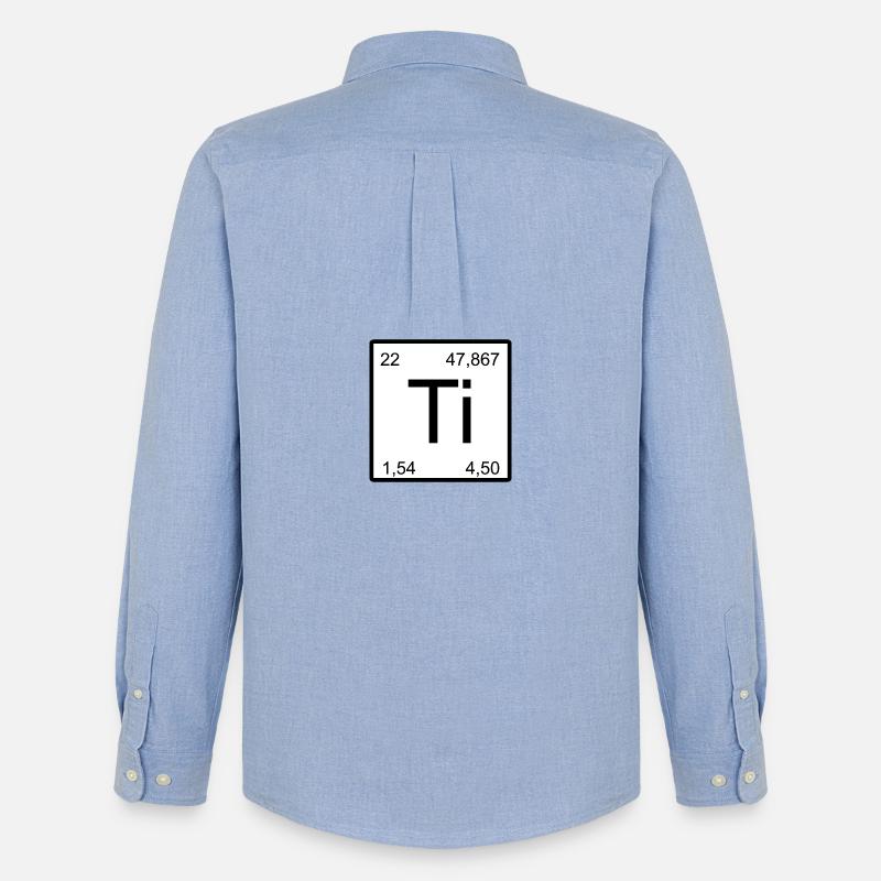 Titanium Elementsymbol Minimal Tile - Männer Oxford Hemd von Stanley/Stella - Carolina Blue