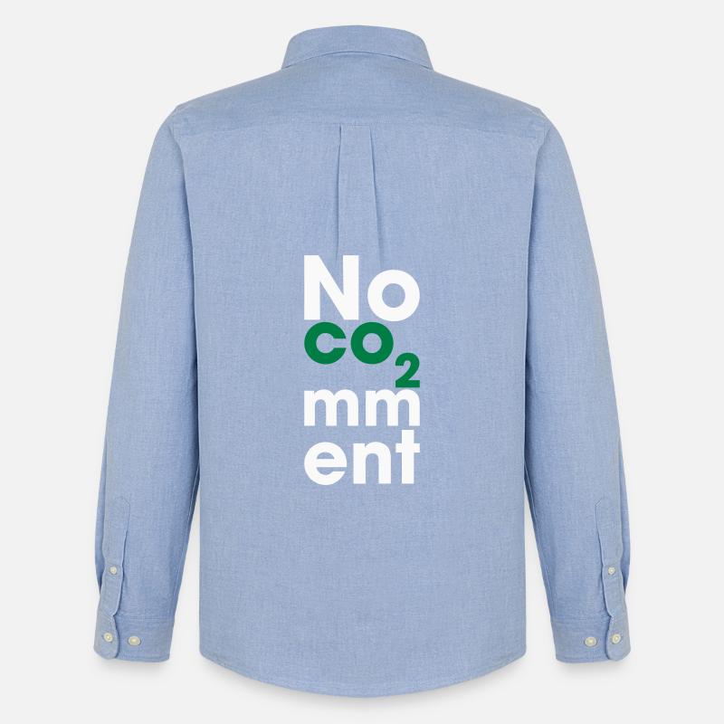 No CO2 Comment – Saubere Energie Statement - Männer Oxford Hemd von Stanley/Stella - Carolina Blue