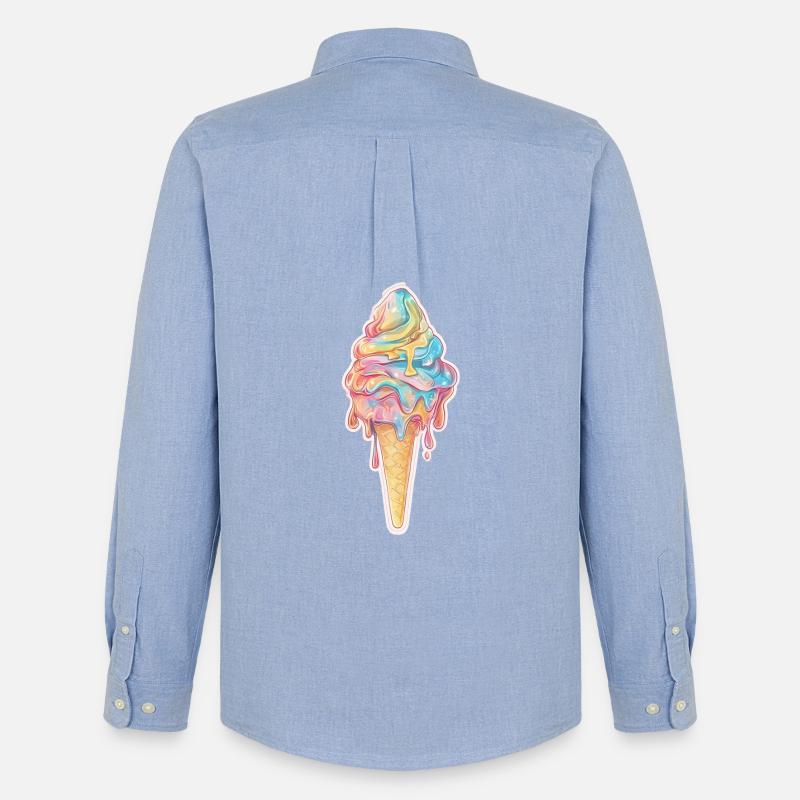 Eiscreme Eis - Männer Oxford Hemd von Stanley/Stella - Carolina Blue