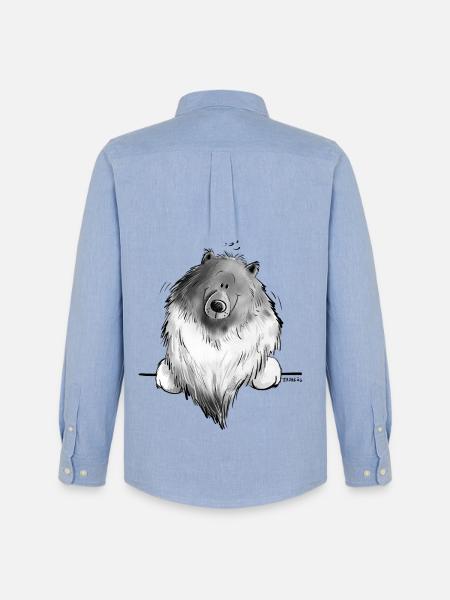 Funny Wolfsspitz I Comic Dog Gift - Men's Oxford Shirt by Stanley/Stella - carolina blue