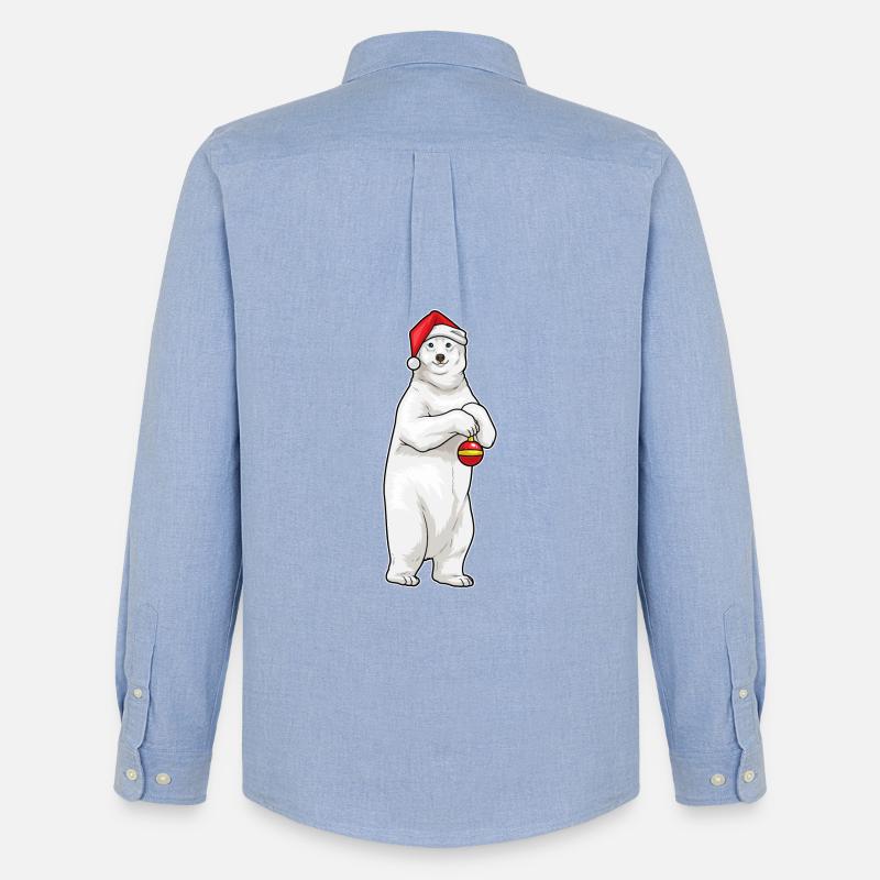 Eisbär Weihnachten Weihnachtskugel - Männer Oxford Hemd von Stanley/Stella - Carolina Blue