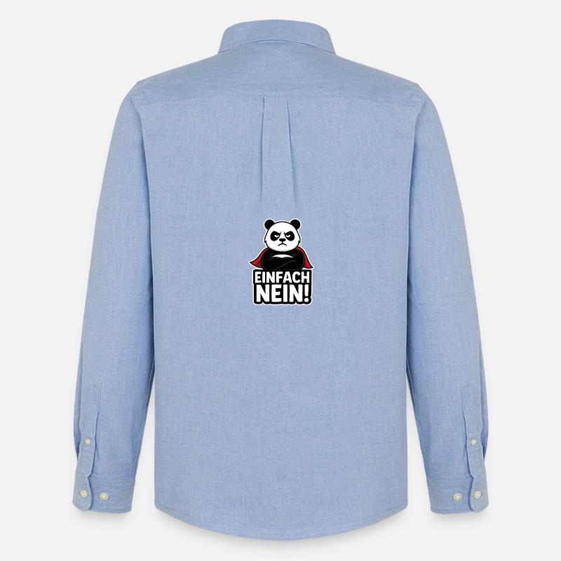 Panda Superheld: Einfach Nein - Männer Oxford Hemd von Stanley/Stella - Carolina Blue