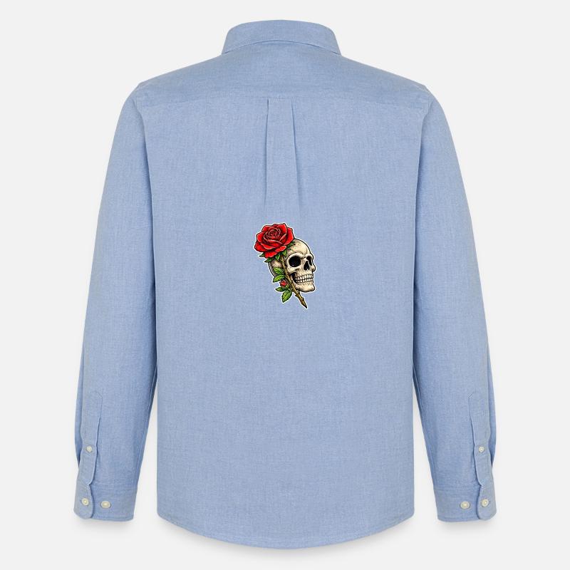 Totenkopf - Männer Oxford Hemd von Stanley/Stella - Carolina Blue