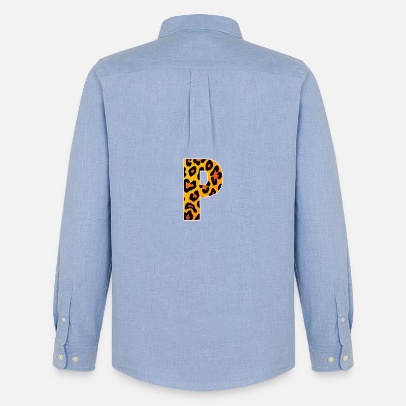 Leopard_Buchstabenmuster_-_P - Männer Oxford Hemd von Stanley/Stella - Carolina Blue