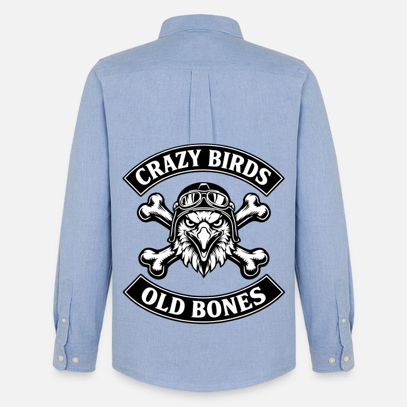 Crazy Birds - Old Bones - Männer Oxford Hemd von Stanley/Stella - Carolina Blue