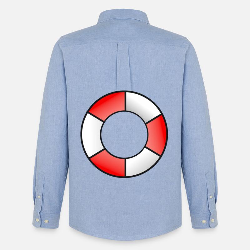 Rettungsring Rot Weiß - Männer Oxford Hemd von Stanley/Stella - Carolina Blue
