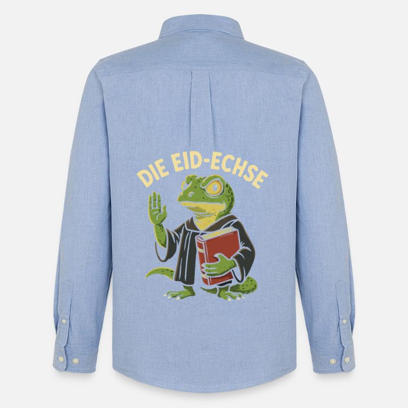 Die Eid-Echse als lustiger Justiz-Gag - Männer Oxford Hemd von Stanley/Stella - Carolina Blue