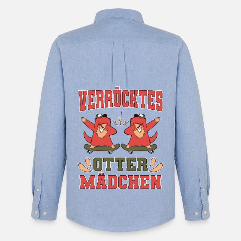 Verrücktes Otter Mädchen - Männer Oxford Hemd von Stanley/Stella - Carolina Blue